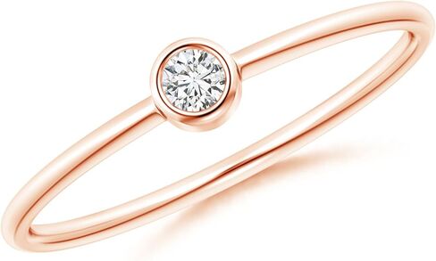 Lab Grown Diamond Stackable Promise Ring for Women in Sterling Silver/ 14K Solid Gold (Color - H, Clarity-SI2) - Diamond Jewelry Gift For Women in Saudi Arabia