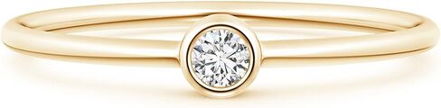 Lab Grown Diamond Stackable Promise Ring for Women in Sterling Silver/ 14K Solid Gold (Color - H, Clarity-SI2) - Diamond Jewelry Gift For Women in Saudi Arabia
