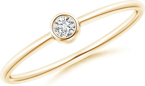 Lab Grown Diamond Stackable Promise Ring for Women in Sterling Silver/ 14K Solid Gold (Color - H, Clarity-SI2) - Diamond Jewelry Gift For Women in Saudi Arabia