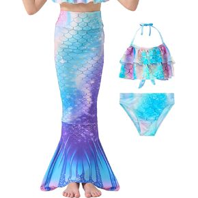 Galldeals Girls 3 قطعة ملابس السباحة بدلات الاستحمام بيكيني مع تنورة تستر 3 إلى 12 سنة in Kuwait