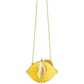 JW PEI Women's Tori Vegan Leather Metal Structure Clutch - Lemon Yellow