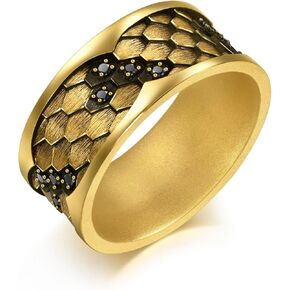 Sang Sang Sang 999 24K Solid Gold Noir Scale Bold Scale Ring with Black Diamonds for Women & Men حجمنا 19 / الولايات المتحدة 8.75 95498r in Saudi Arabia