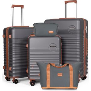 Luggage Sets 5 Piece, Suitcases with Wheels, Hardshell Suitcase Set, ABS Carry on Luggage Set with TSA Lock, Travel Luggage