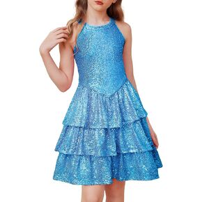 GRACE KARIN Girls Sequin Party Dress Kids Sparkly Formal Birthday Teen Special Occasion Fancy Pageant Dresses Size 6-14 in Saudi Arabia