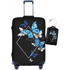 أغطية أمتعة الفراشة الزرقاء وعلامات الأمتعة TSA المعتمدة ، واقي مضاد للخلع قابلة للغسل مرنة ، وهدايا عيد ميلاد السفر للرجال (L 26-28 بوصة) in Kuwait