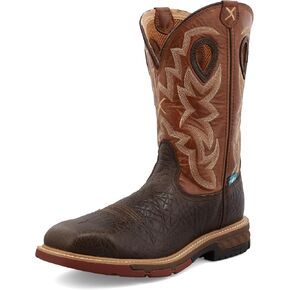 Twisted X Men's 12" Western Work Boot, Smokey Chocolate & Spice 9 D in Saudi Arabia