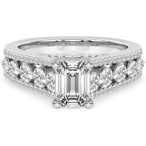 FRIENDLY DIAMONDS Lab Grown Diamond Engagement Ring For Women | 0.5-6 Carat IGI Certified FG/DE-VS Centre Diamond | 14K/18K Gold Or Platinum| Eos Spark Ring in Kuwait