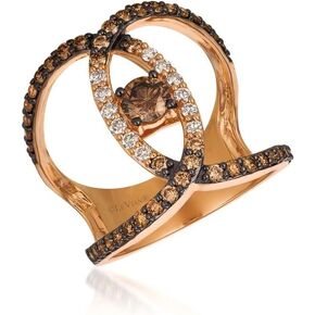 LE VIAN 1 1/4 Carat Chocolate Diamond Statement Ring for Women | Elegant 14k Rose Gold Anniversary Ring for Her (Brown, 1.21 cttw) Promise Wedding Band Size 7 in Saudi Arabia
