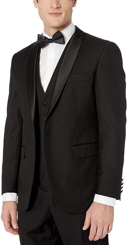 Adam Baker Men's 100% Wool Modern Fit Single Breasted Three Piece Tuxedo - Colors in Kuwait
