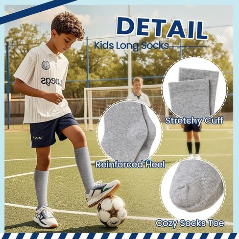 Kids Knee High Socks Boy Girls Cotton School Uniform Breathable Casual Sports Socks 3 Pairs in Saudi Arabia