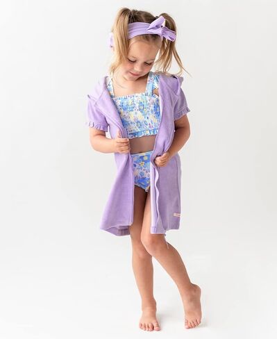 RuffleButts Girls Terry Knit Full-Zip Swim Cover-Up Dress in Saudi Arabia