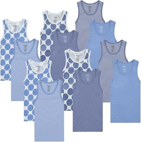 Buyless Fashion Boys Scoop Neck Tagless Undershirts Soft Cotton Tank Top (12 Pack) in Saudi Arabia