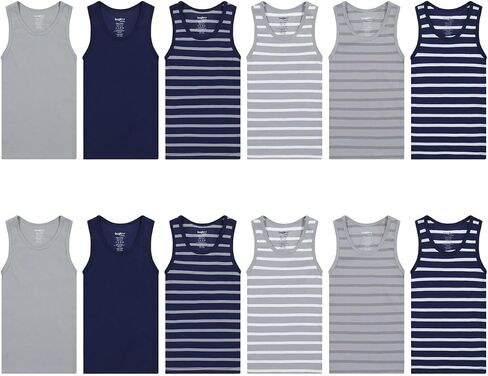 Buyless Fashion Boys Scoop Neck Tagless Undershirts Soft Cotton Tank Top (12 Pack) in Saudi Arabia