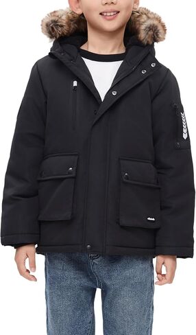 Rokka&Rolla Boys' Warm Parka Jacket Sherpa Fleece Lined Winter Snow Coat in Saudi Arabia