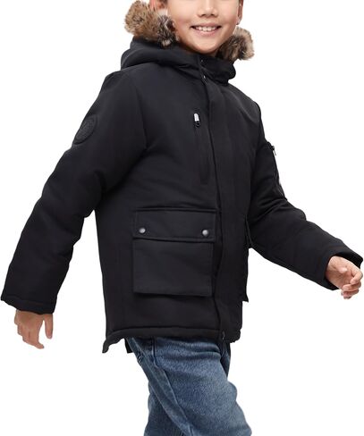 Rokka&Rolla Boys' Warm Parka Jacket Sherpa Fleece Lined Winter Snow Coat in Saudi Arabia
