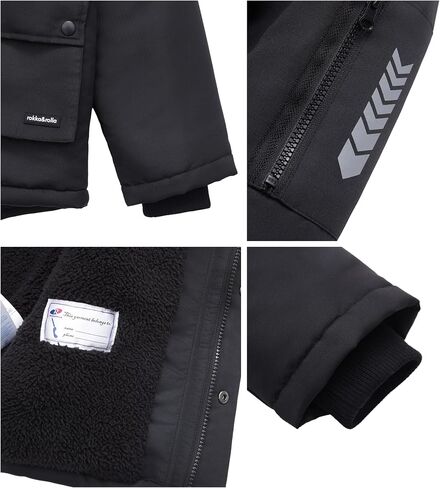 Rokka&Rolla Boys' Warm Parka Jacket Sherpa Fleece Lined Winter Snow Coat in Saudi Arabia
