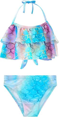 GALLDEALS Girls 3 Piece Swimsuit Bathing Suits Bikini with Cover Up Skirt 3 to 12 Years in Kuwait