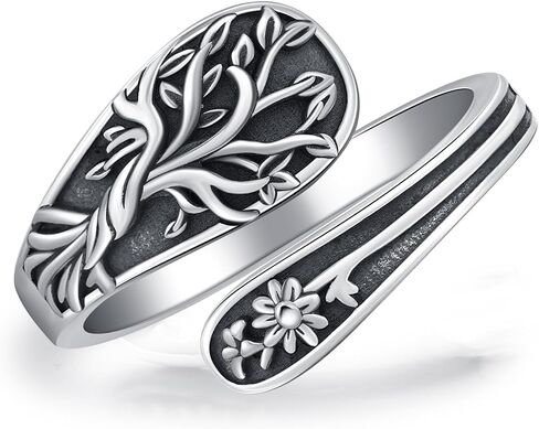 Spoon Ring 925 Sterling Silver Hummingbird Ring Vintage Antique Spoon Rings Hummingbird Jewelry Adjustable Rings for Women in Saudi Arabia