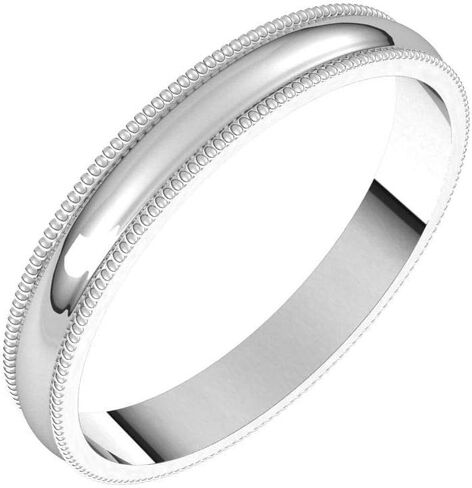 Milgrain Domed Wedding Band Beleved Edge Solid 925 Sterling Silver Real 10k 14k 18k 18k Rose Rose White Gold أو Platinum Ring Light Classic Classic STEPT 2MM 4MM 6MM 8MM in Kuwait