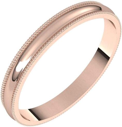 Milgrain Domed Wedding Band Beleved Edge Solid 925 Sterling Silver Real 10k 14k 18k 18k Rose Rose White Gold أو Platinum Ring Light Classic Classic STEPT 2MM 4MM 6MM 8MM in Kuwait