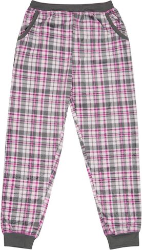 North 15 Girl's Super Cozy Plaid Mink Fleece Pajama Bottom with Waist & Bottom Rib (7-14) in Saudi Arabia