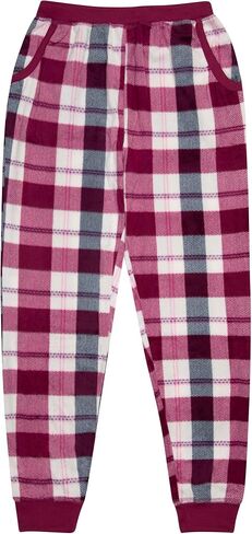 North 15 Girl's Super Cozy Plaid Mink Fleece Pajama Bottom with Waist & Bottom Rib (7-14) in Saudi Arabia