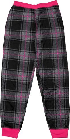 North 15 Girl's Super Cozy Plaid Mink Fleece Pajama Bottom with Waist & Bottom Rib (7-14) in Saudi Arabia