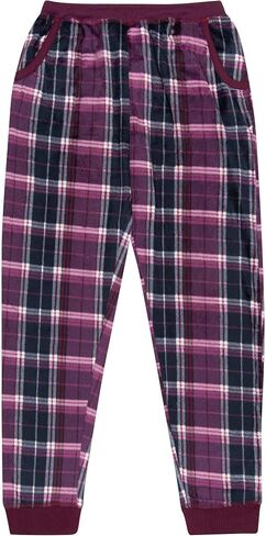 North 15 Girl's Super Cozy Plaid Mink Fleece Pajama Bottom with Waist & Bottom Rib (7-14) in Saudi Arabia