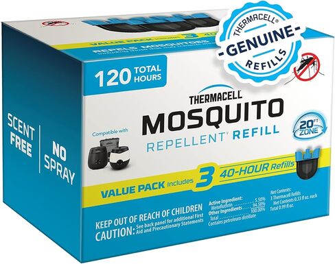 Thermacell إعادة شحن البعوض rebeller. توفر الصيغة المتقدمة طاردها منطقة حماية 20 قدمًا ؛ متوافق مع Thermacell E-Series & Radius فقط ؛ لا deet أو رش أو لهب in Kuwait