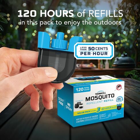 Thermacell إعادة شحن البعوض rebeller. توفر الصيغة المتقدمة طاردها منطقة حماية 20 قدمًا ؛ متوافق مع Thermacell E-Series & Radius فقط ؛ لا deet أو رش أو لهب in Kuwait