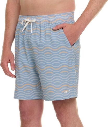 ريبوك رجالي سباحة سباحة مع بطانة شبكية ، 7 "inseam تجفيف نوبة السباحة للسباحة ، شورت على لوح للسباحة والشاطئ in Saudi Arabia