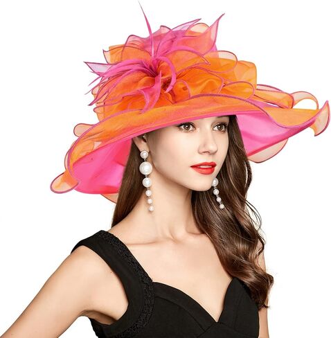 YIDINGCO Women Church Derby Hats Tea Party Bridal Dress Wedding Hat in Kuwait