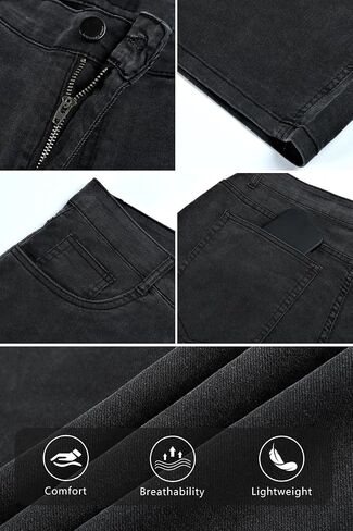 Heyfanee Mens Baggy Jean Shorts Stretch Loose Fit Denim Shorts Below Knee 15 Inch Inseam in Saudi Arabia