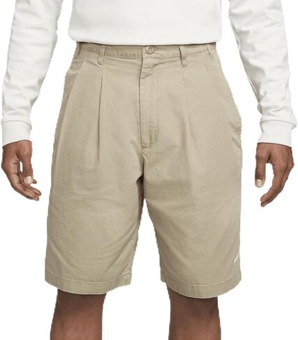 Nike Life Men's Pleated Chino Shorts (Khaki/White, DX0643-247) Size 32 in Saudi Arabia