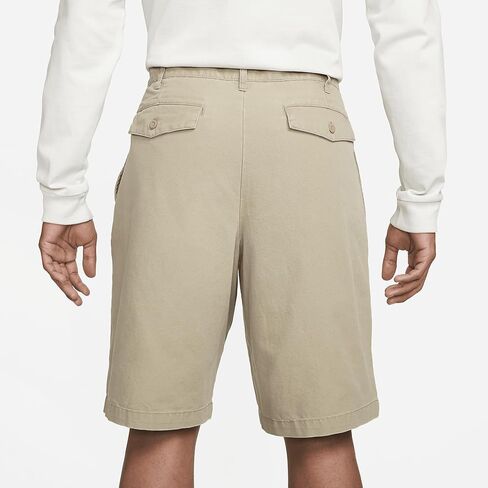 Nike Life Men's Pleated Chino Shorts (Khaki/White, DX0643-247) Size 32 in Saudi Arabia