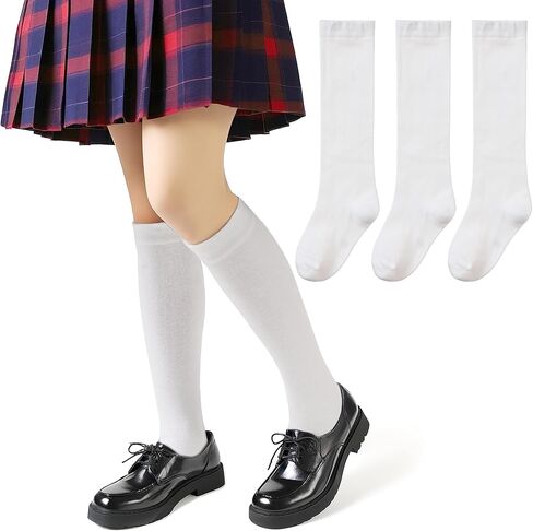 Kids Knee High Socks Boy Girls Cotton School Uniform Breathable Casual Sports Socks 3 Pairs in Saudi Arabia