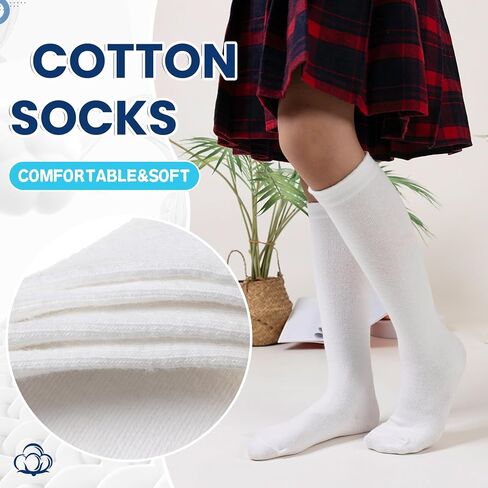 Kids Knee High Socks Boy Girls Cotton School Uniform Breathable Casual Sports Socks 3 Pairs in Saudi Arabia