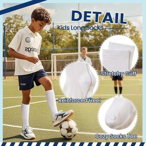 Kids Knee High Socks Boy Girls Cotton School Uniform Breathable Casual Sports Socks 3 Pairs in Saudi Arabia