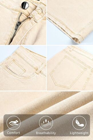 Heyfanee Mens Baggy Jean Shorts Stretch Loose Fit Denim Shorts Below Knee 15 Inch Inseam in Kuwait