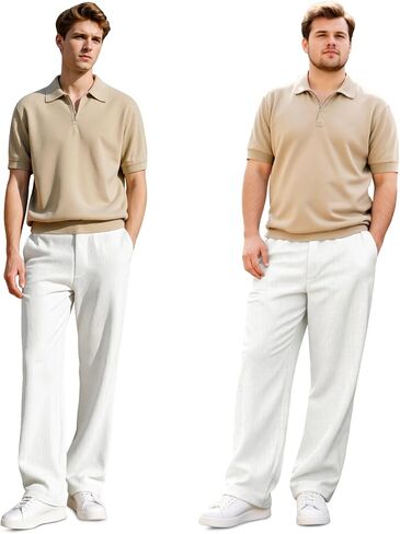 Heyfanee Mens Corduroy Casual Pants Relaxed Fit Trousers for Men with Belt Loops in Kuwait
