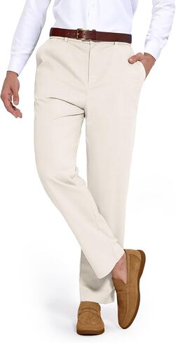 PLEPAN Mens Linen Pants Elastic Waist Drawstring Casual Linen Dress Pants Summer Beach Lightweight Trousers in Saudi Arabia