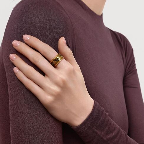Sang Sang Sang 999 24K Solid Gold Noir Scale Bold Scale Ring with Black Diamonds for Women & Men حجمنا 19 / الولايات المتحدة 8.75 95498r in Saudi Arabia