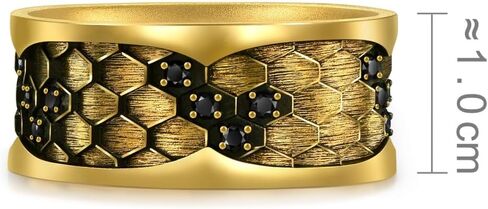 Sang Sang Sang 999 24K Solid Gold Noir Scale Bold Scale Ring with Black Diamonds for Women & Men حجمنا 19 / الولايات المتحدة 8.75 95498r in Saudi Arabia