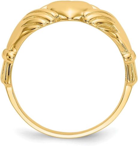 Men's 14k Yellow Gold Claddagh Ring Fine Jewelry For Men Gifts For Him, Size 9.5 in Saudi Arabia