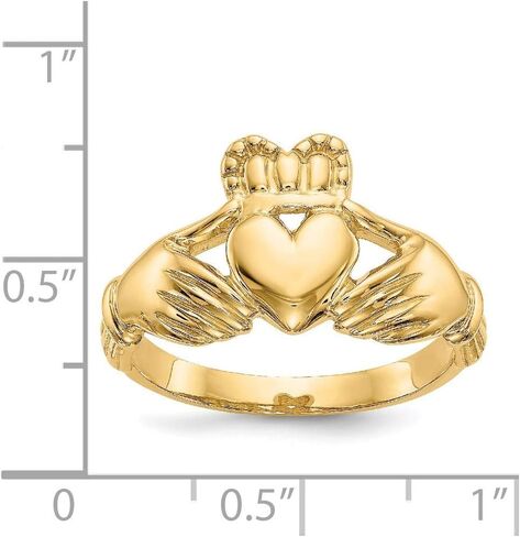 Men's 14k Yellow Gold Claddagh Ring Fine Jewelry For Men Gifts For Him, Size 9.5 in Saudi Arabia