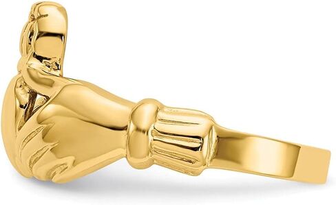 Men's 14k Yellow Gold Claddagh Ring Fine Jewelry For Men Gifts For Him, Size 9.5 in Saudi Arabia