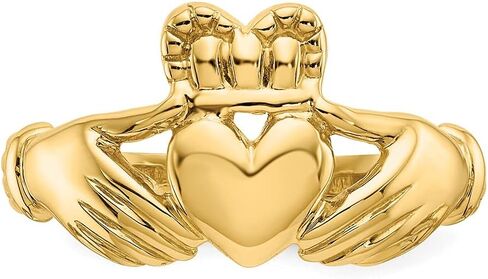 Men's 14k Yellow Gold Claddagh Ring Fine Jewelry For Men Gifts For Him, Size 9.5 in Saudi Arabia