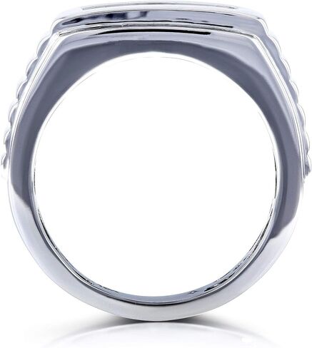Kobelli Mens Ring Channel Square Diamonds 1/2 Carat (ctw) in 10k White Gold in Saudi Arabia