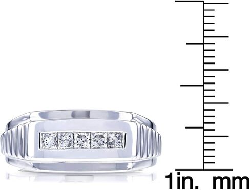 Kobelli Mens Ring Channel Square Diamonds 1/2 Carat (ctw) in 10k White Gold in Saudi Arabia