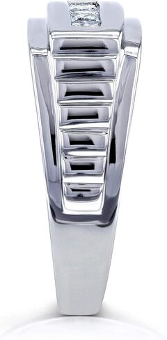 Kobelli Mens Ring Channel Square Diamonds 1/2 Carat (ctw) in 10k White Gold in Saudi Arabia